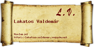 Lakatos Valdemár névjegykártya